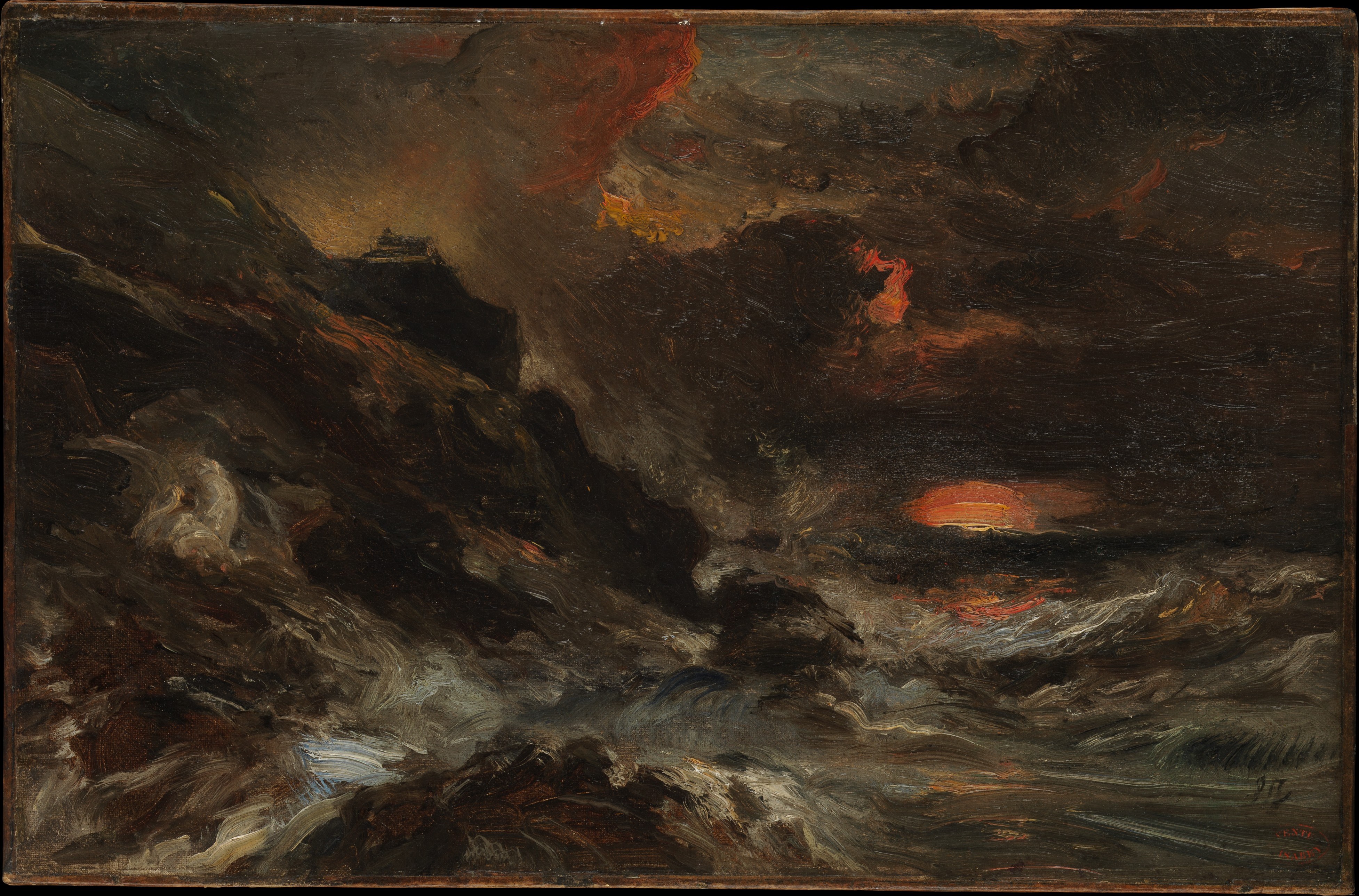 a storm off the normandy coast, eugène isabey (french, paris 1803–1886 lagny)